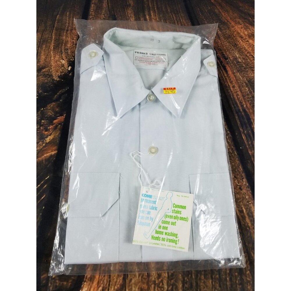 Uniform Shirt Military Union Made Custom Savannah Georgia 1967 NOS Med L Vintage